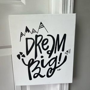 Dream Big Black White Wall Hanging Nursery Decor